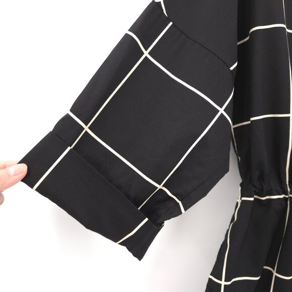 Akris Punto womens windowpane check zip front top Size 10 black & white - Picture 3 of 10